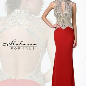 Milano red jersey gown size 14